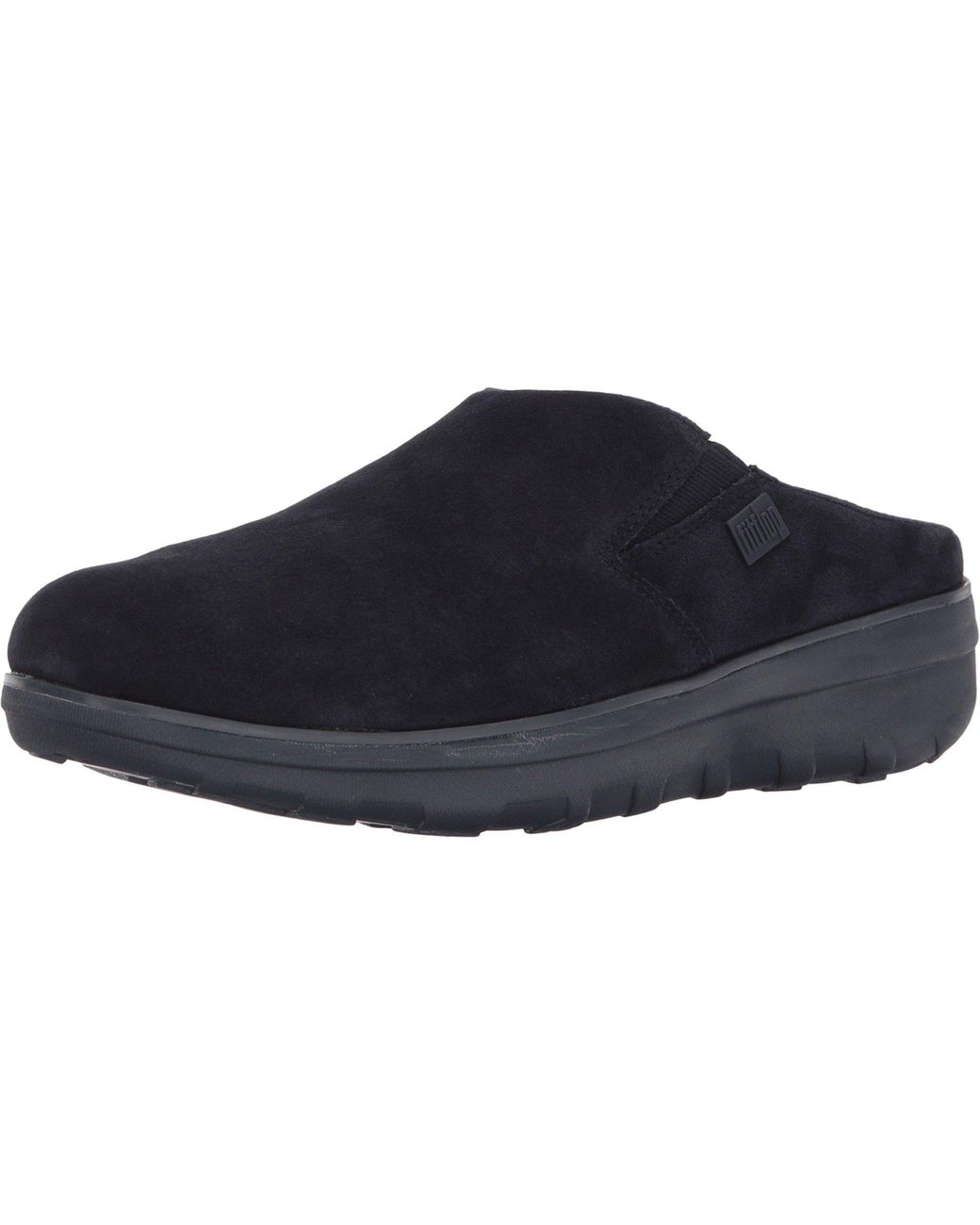 fitflop loaff suede clogs black