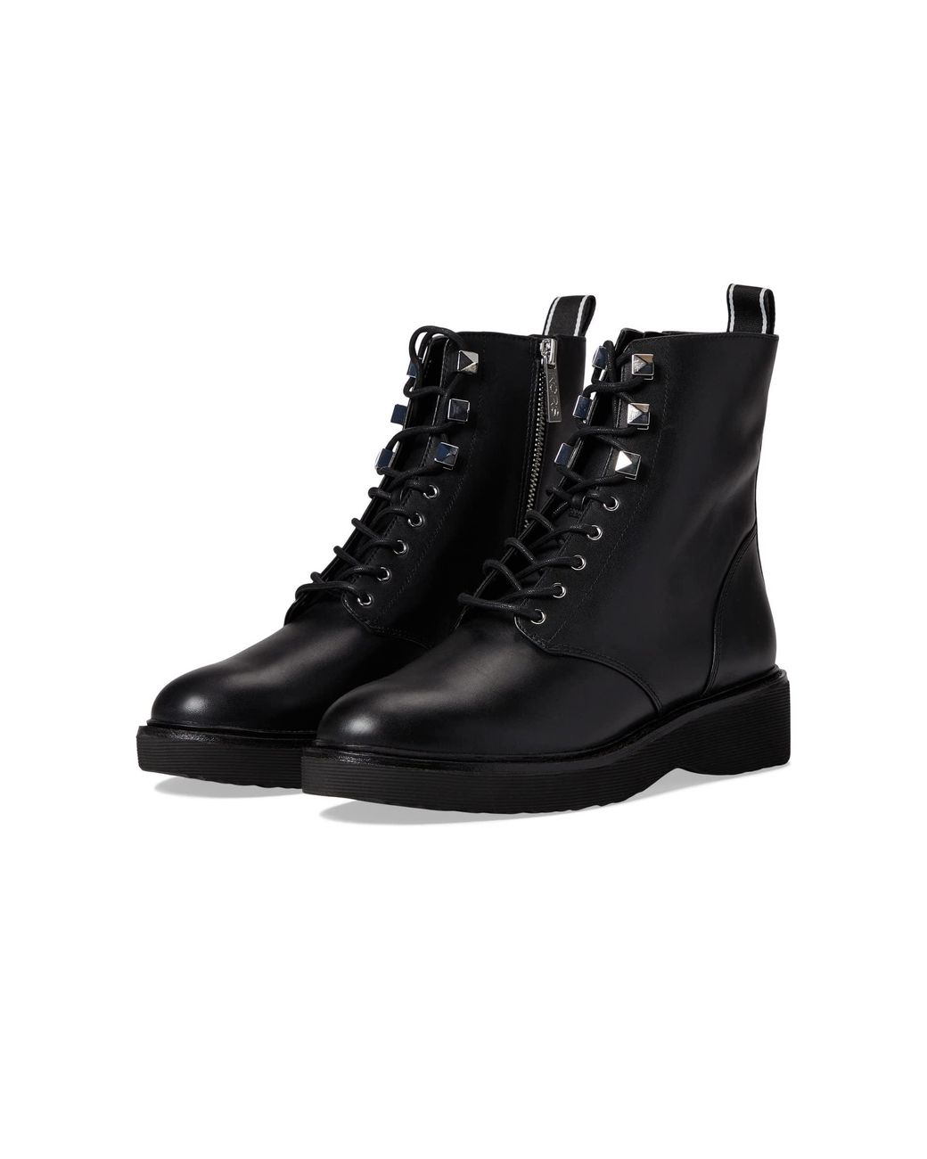 Michael Kors Haskell Patent Leather Combat Boot in Black | Lyst
