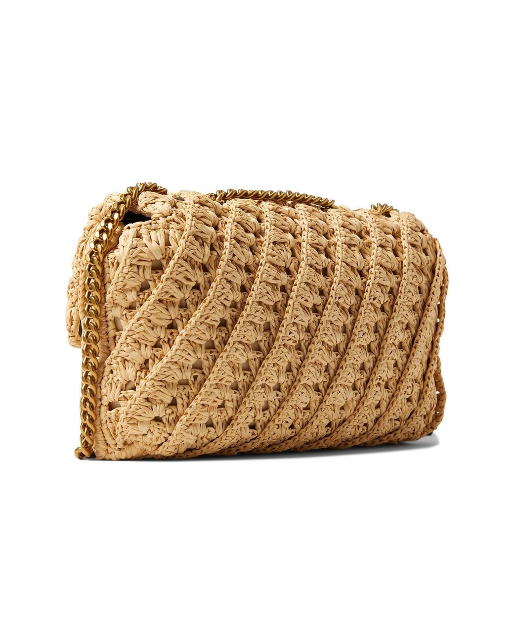Tory Burch Kira Crochet Raffia Shoulder Bagbeige - Natural