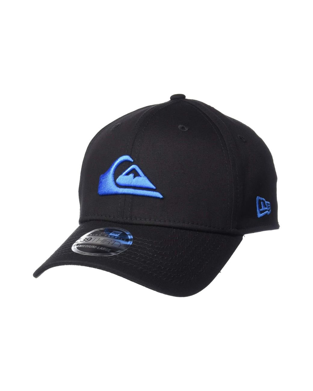 Quiksilver Mens New Era 3930 Mountain /& Wave Stretchfit Hat Black//Blue