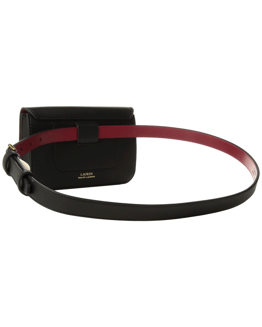 Black and red leather belt bag