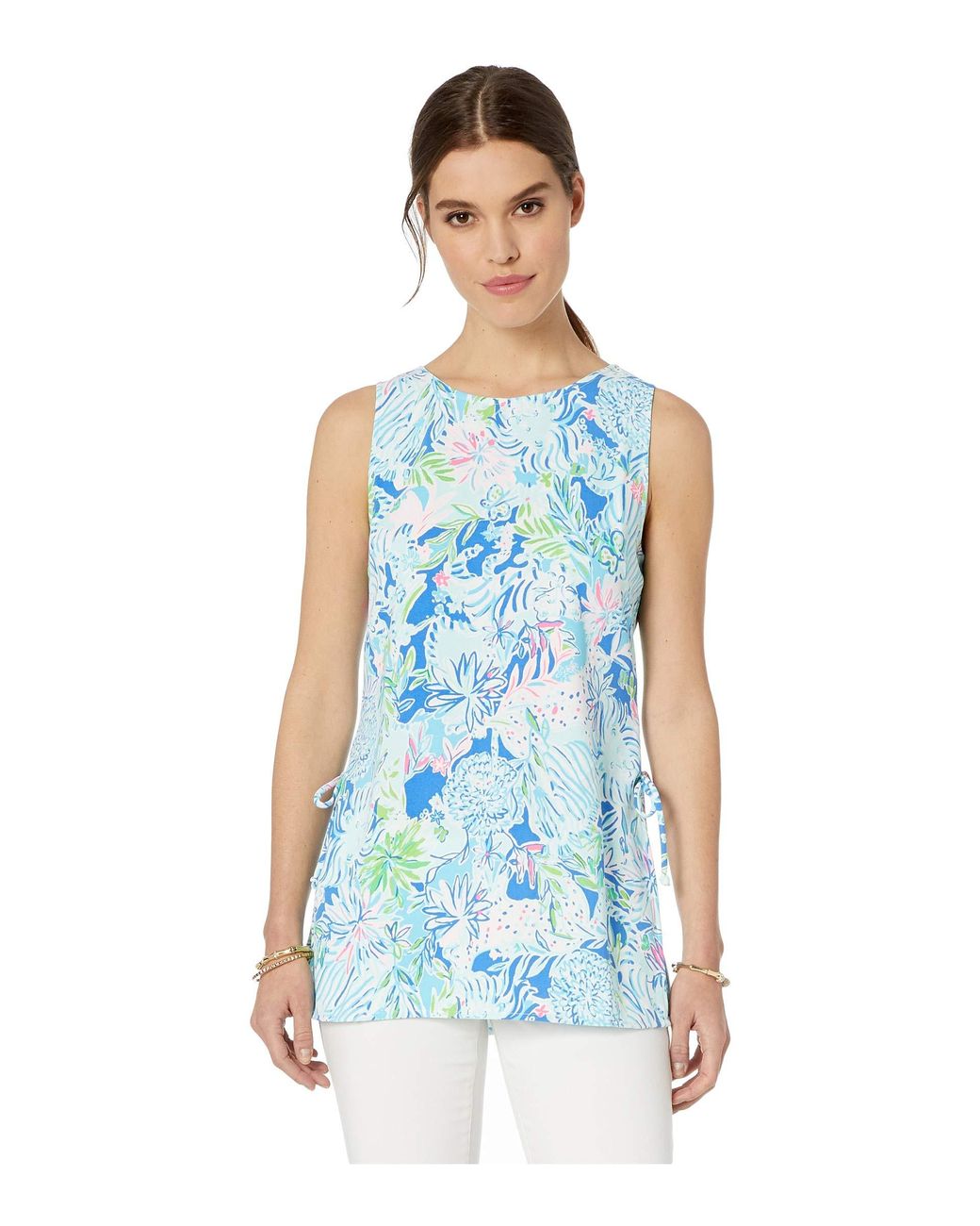 Lilly Pulitzer Satin Donna Top in Blue - Lyst