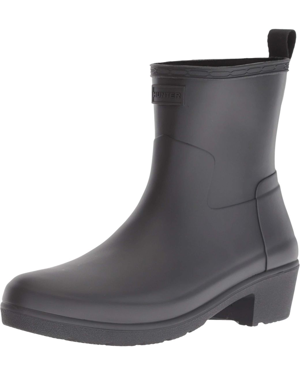 hunter refined low heel ankle biker rain boots
