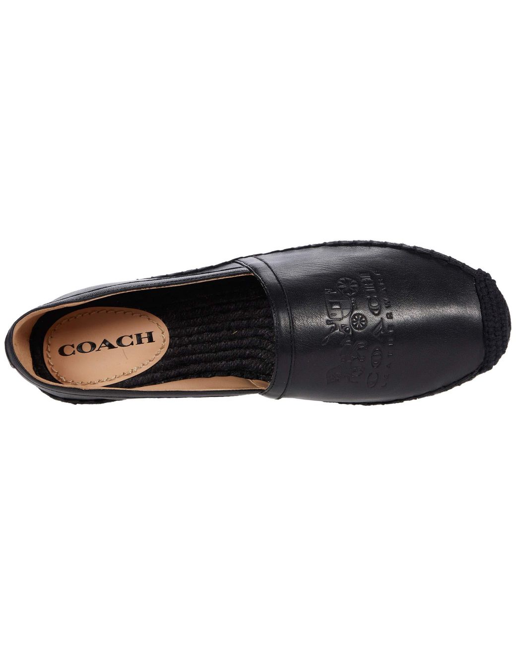 COACH Leather Charlie Espadrille in Black | Lyst