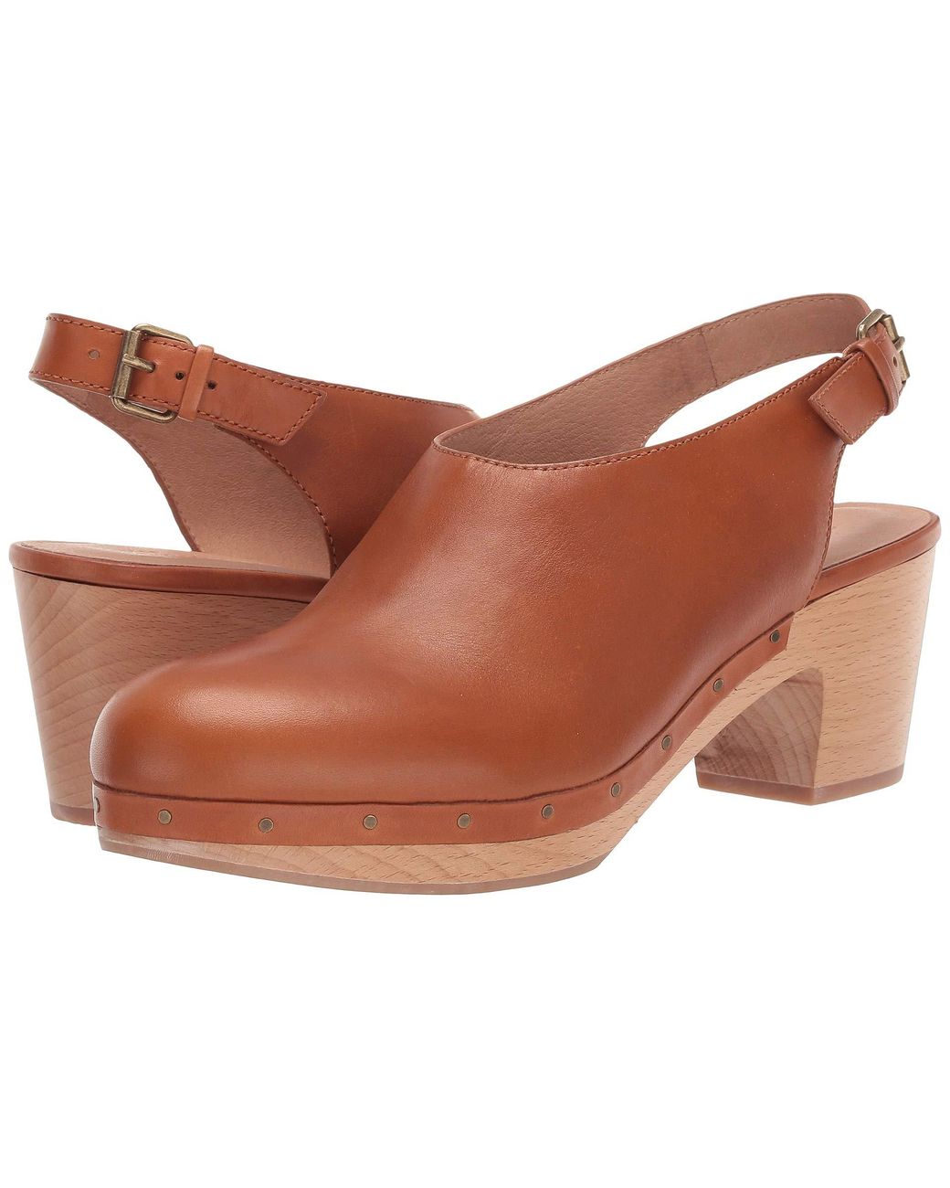 Madewell The Marlo Slingback Clog In Leather in Brown Lyst