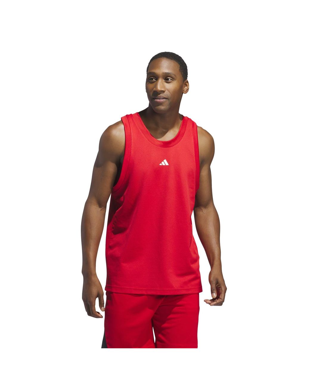 Red adidas store tank top