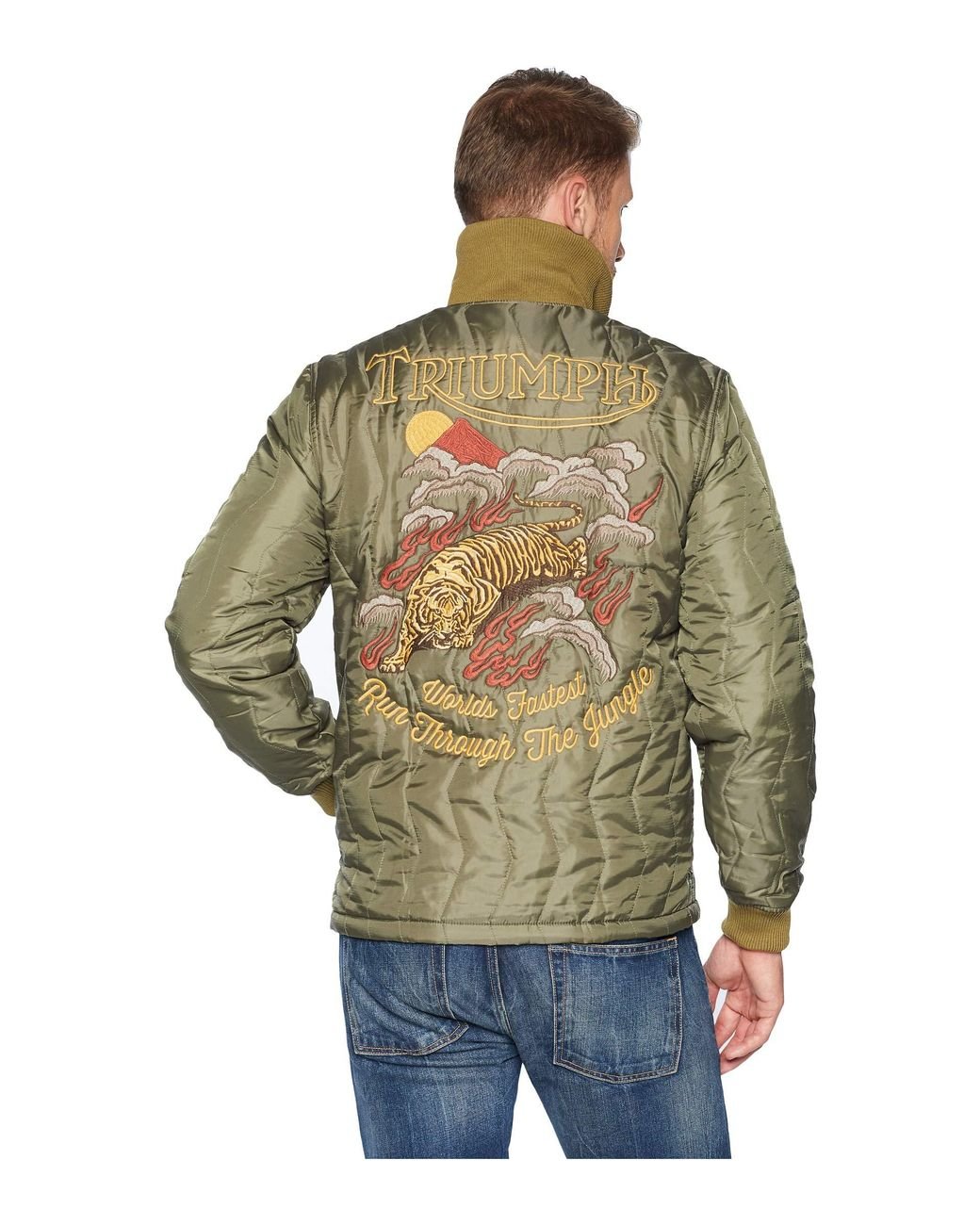 Lucky Brand Embroidered Triumph Tiger Jacket olive Men s Coat in