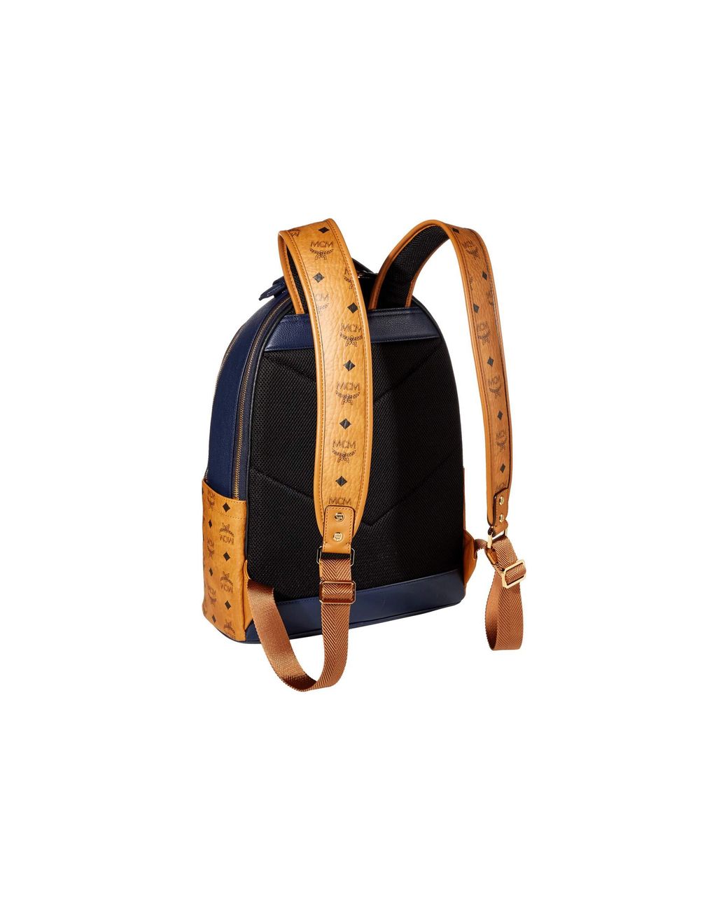 MCM Stark Visetos Blue Backpack