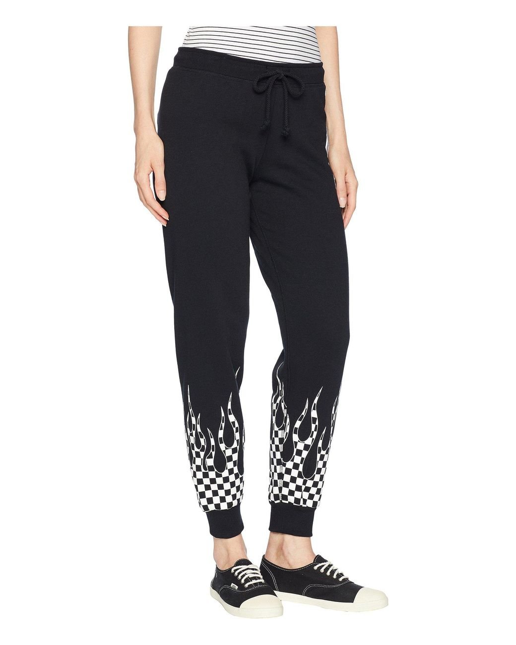 Vans Cotton Checker Flame Sweatpants (black) Women's Casual Pants | Lyst