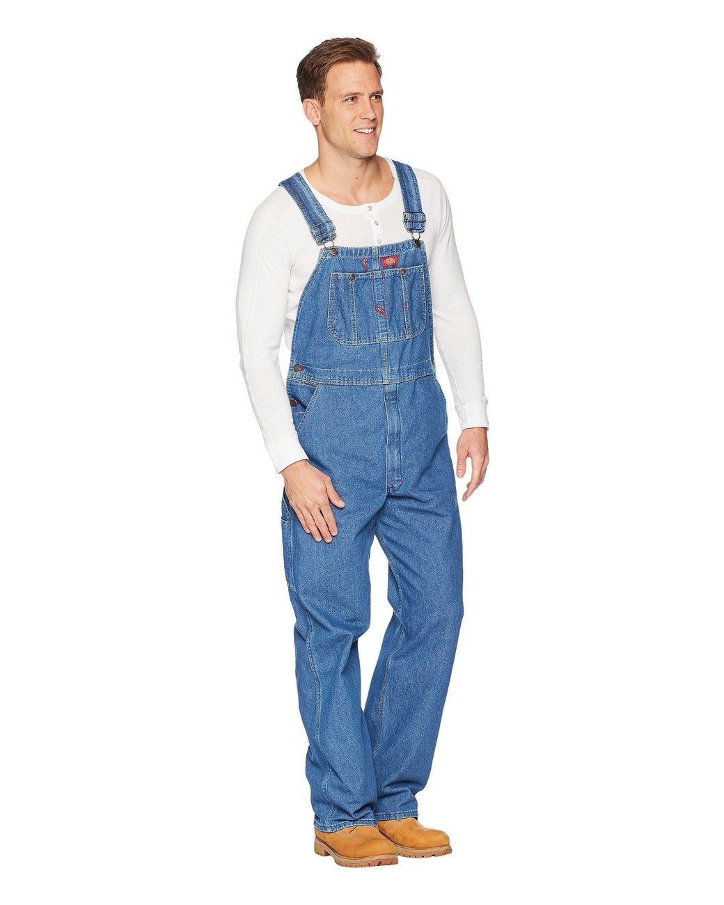 Men's Stonewashed Denim Bib Overalls