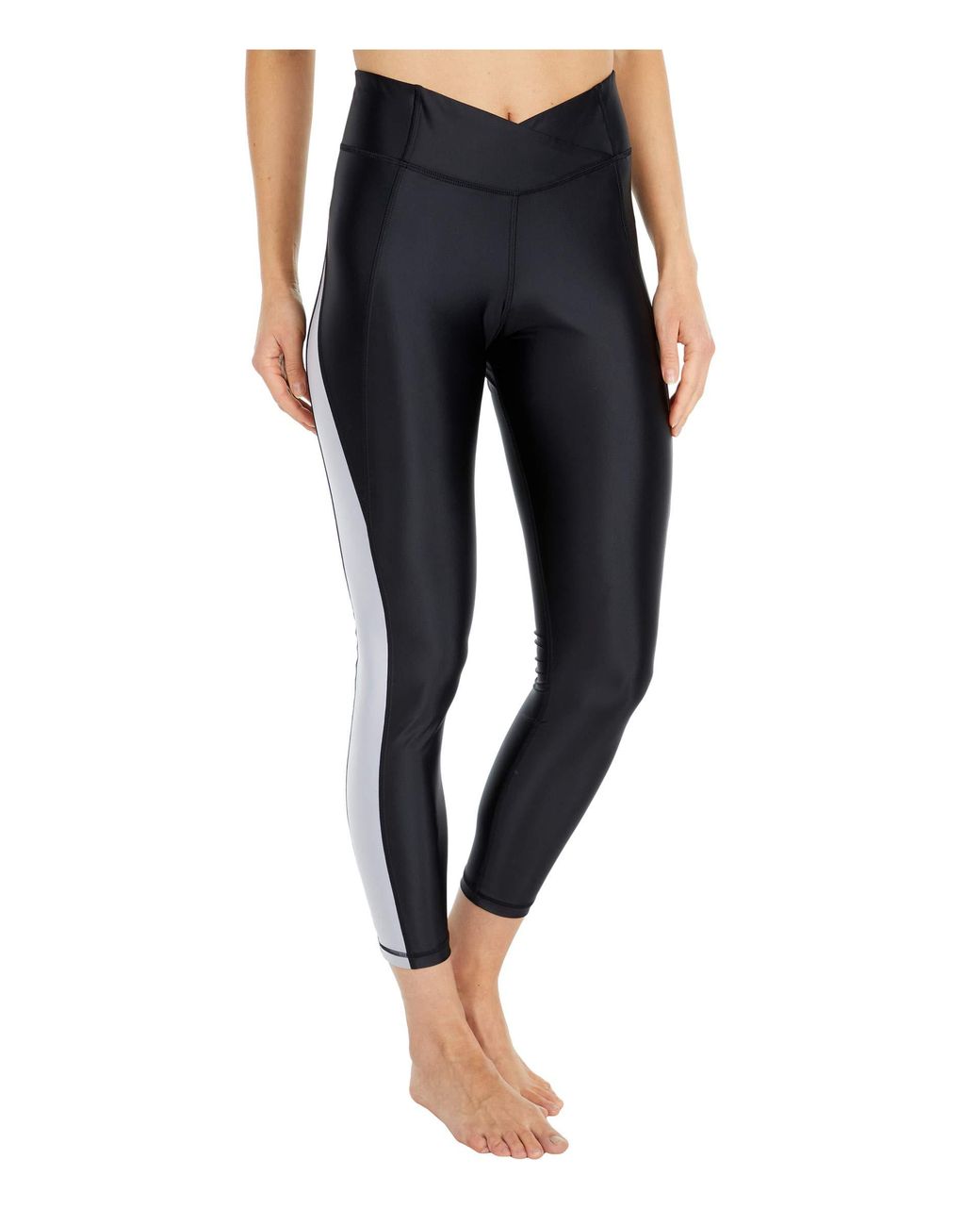 high waisted crossover leggings black