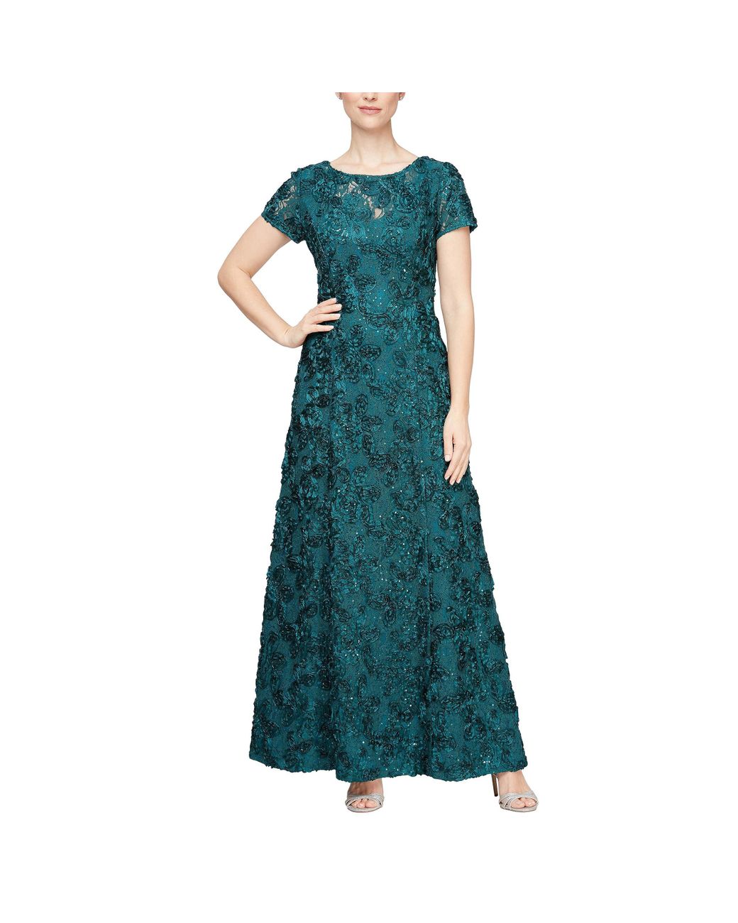 Alex evening rosette gown sales