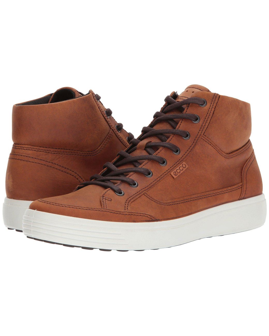 Ecco Leather Soft 7 High Top Tie in Amber (Brown) for Men | Lyst