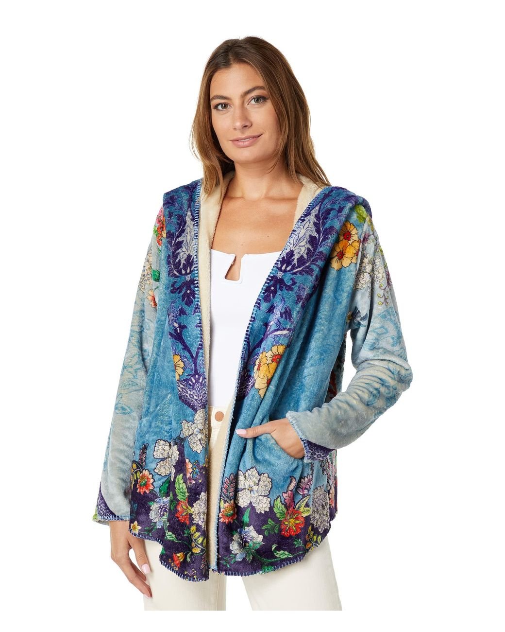 Johnny Was Shellinay Sherpa Jacket in Blue Lyst