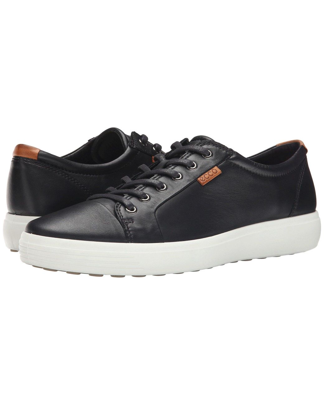 Ecco Leather Soft 7 Sneaker Lace Up Casual Shoes in Black for Men - Lyst