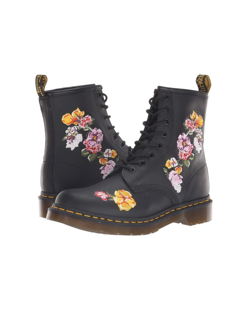 Dr. Martens 1460 Finda Ii Floral Embroidery Combat Boots in Black | Lyst