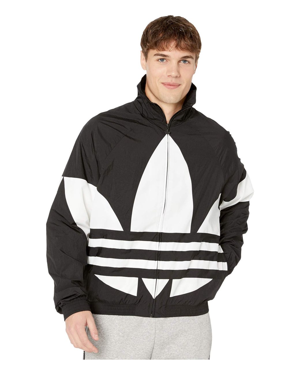 adidas Originals Big Trefoil Track Top in Black for Men | Lyst