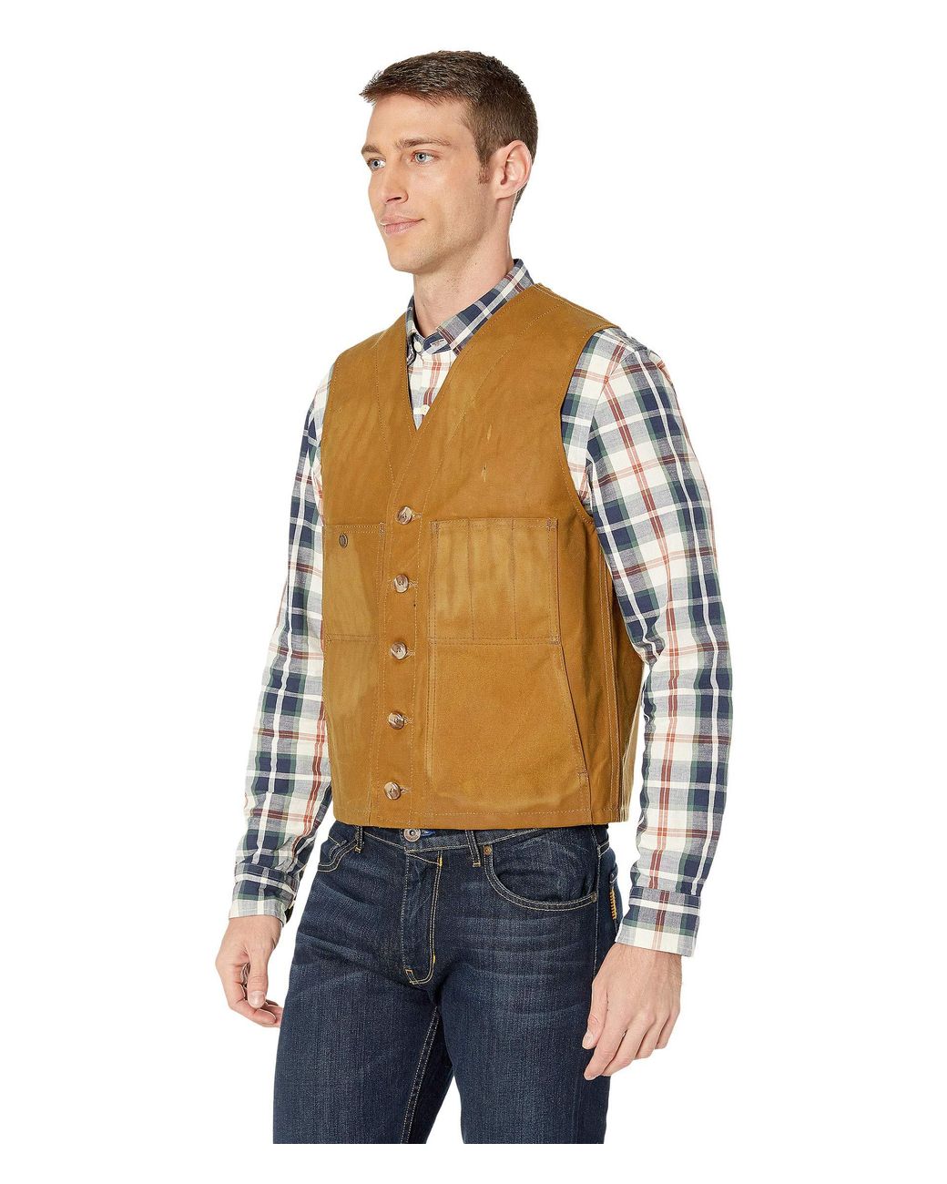 Filson Oil Tin Cloth Vest (tan) Men's Vest in Brown for Men | Lyst