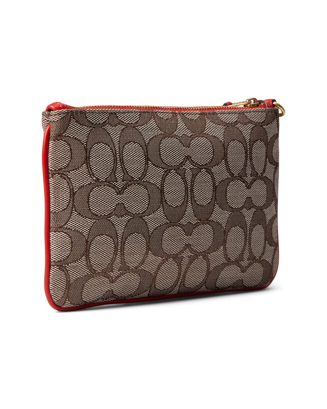 COACH Box Program Signature Jacquard Small Wristlet in Red | Lyst