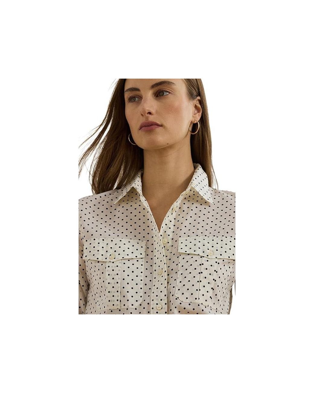 ラルフ・ローレン Lauren Ralph Lauren クラシック Fit Polka-dot Cotton Voile Shirt レディース シ s7-AI200969030001_alternate10?