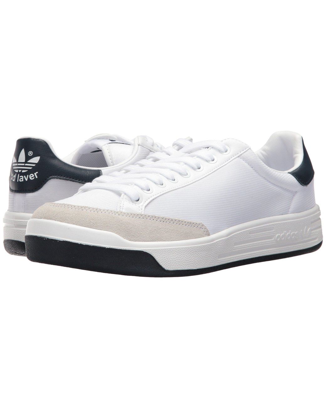 adidas Originals Suede Rod Laver Super (footwear White/footwear  White/collegiate Navy) Men's Tennis Shoes for Men | Lyst