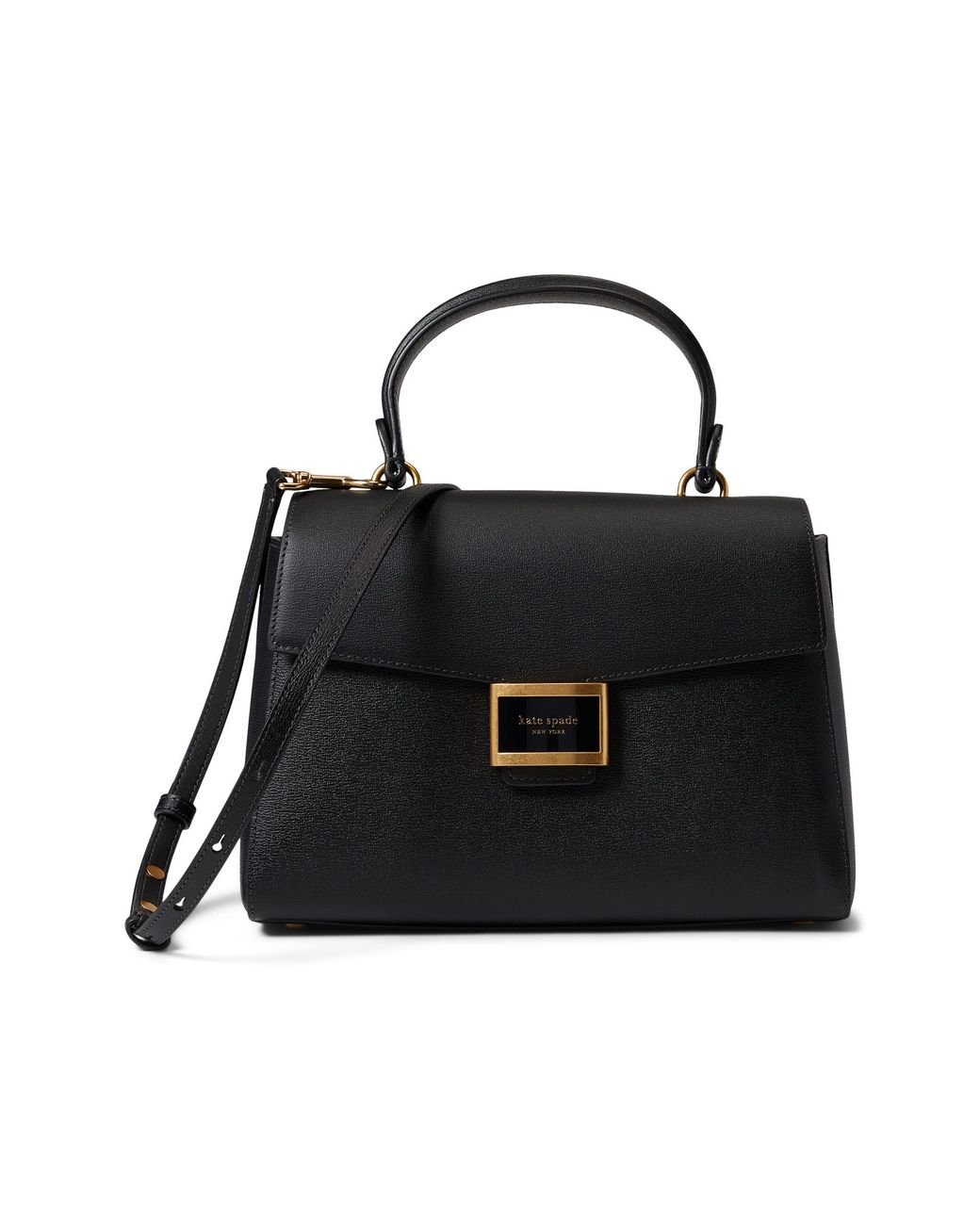 Kate Spade Katy Textured Leather Medium Tophandle Satchel in Black Lyst