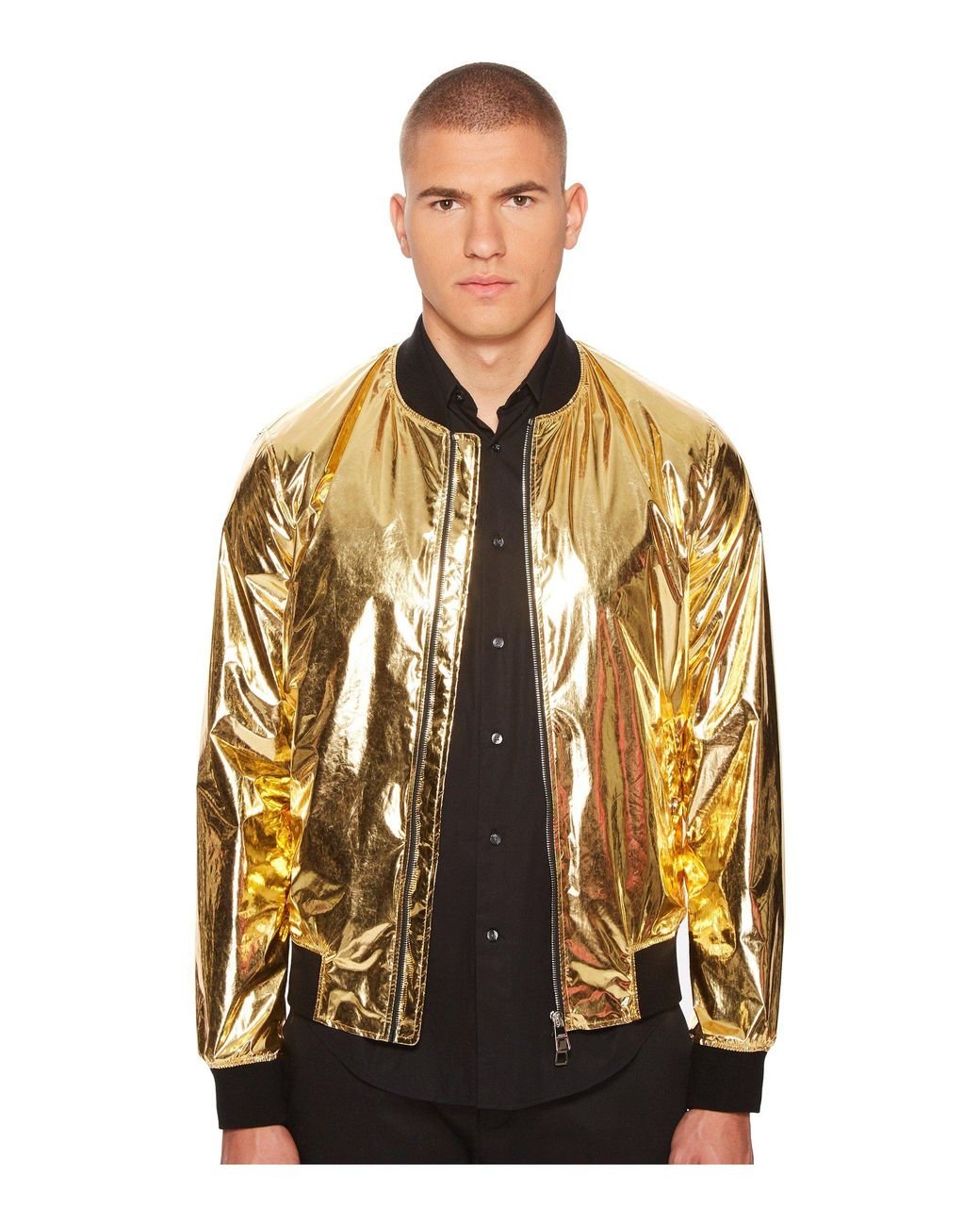 Versace Shiny Gold Bomber in Metallic for Men