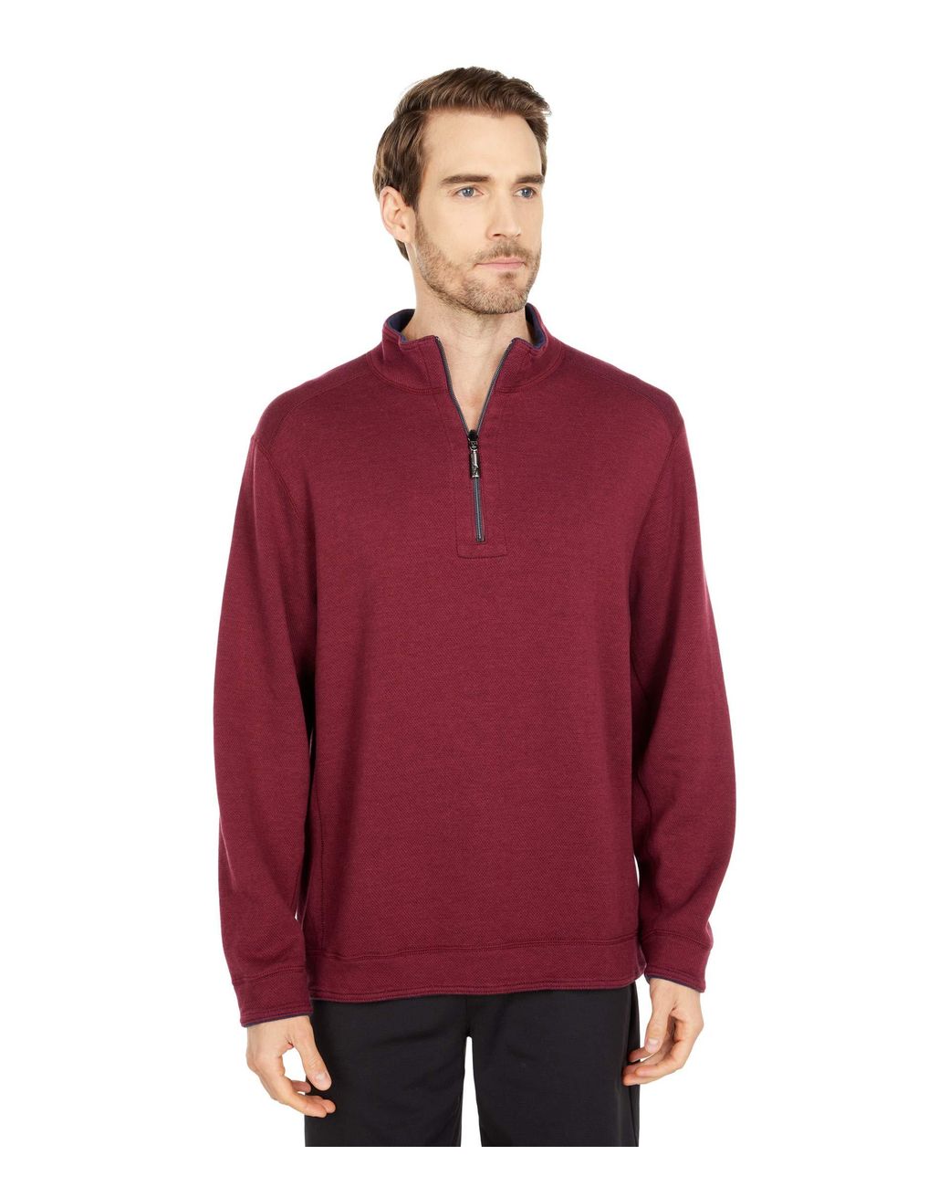 Tommy Bahama Cotton Flipshore 1/2 Zip in Burgundy (Red) for Men - Lyst