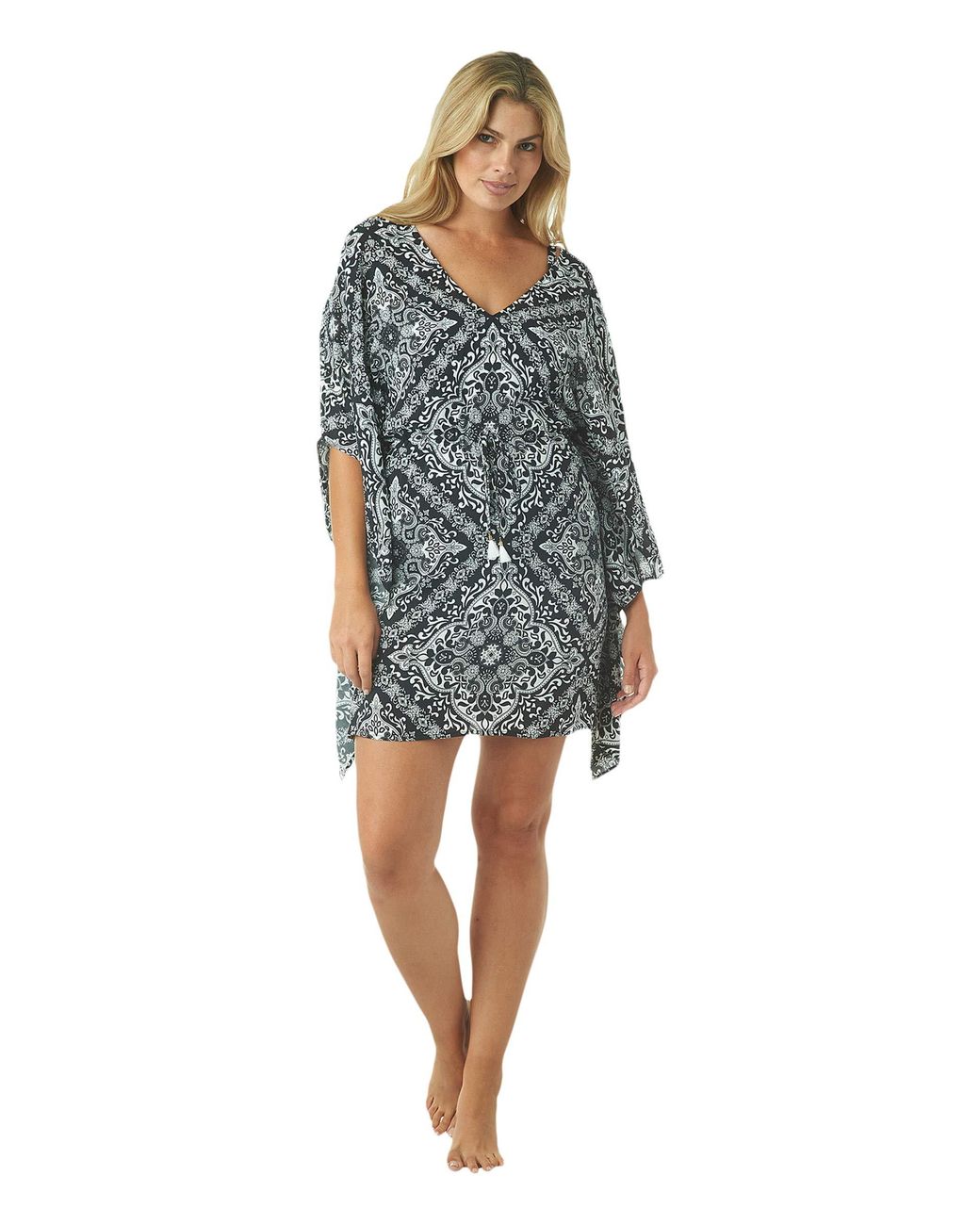 Jantzen Synthetic Marvelous Medallion Kaftan Coverup in Black Lyst