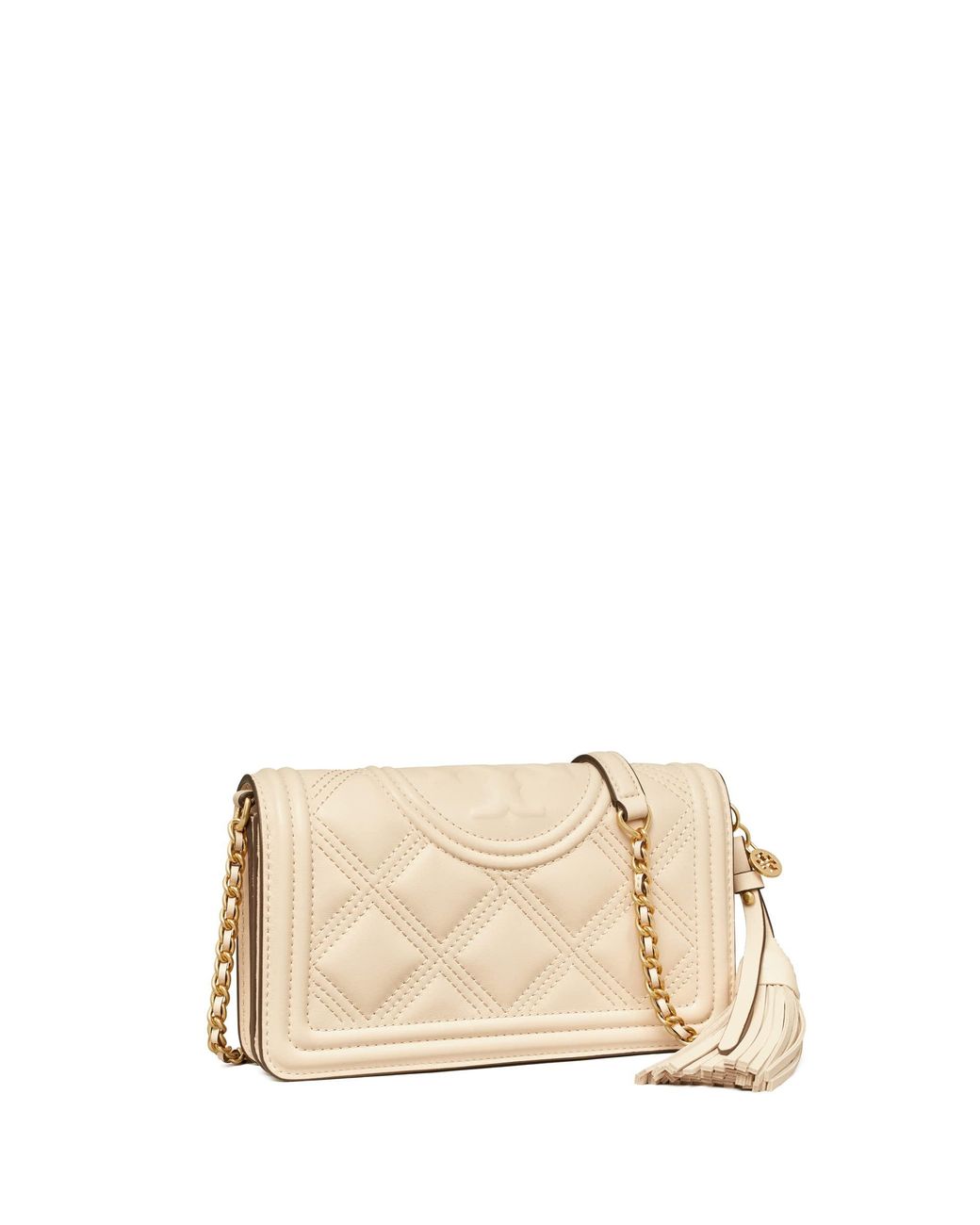 Tory Burch Fleming Soft Wallet Crossbody in Natural | Lyst
