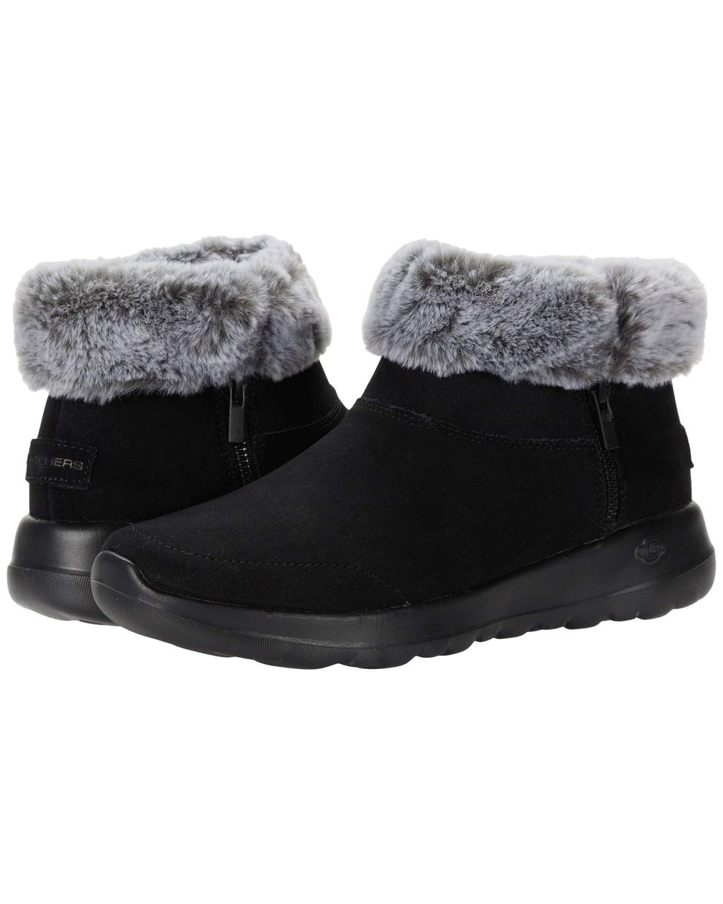 skechers fur ankle boots