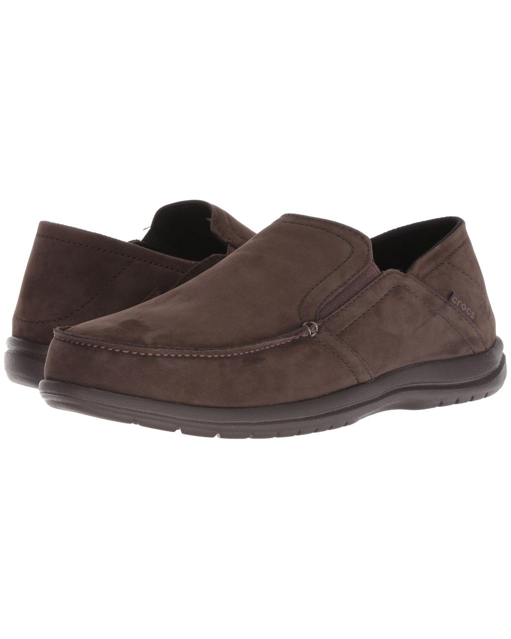 Crocs™ Santa Cruz Convertible Leather Slip On Shoe in Brown for Men | Lyst