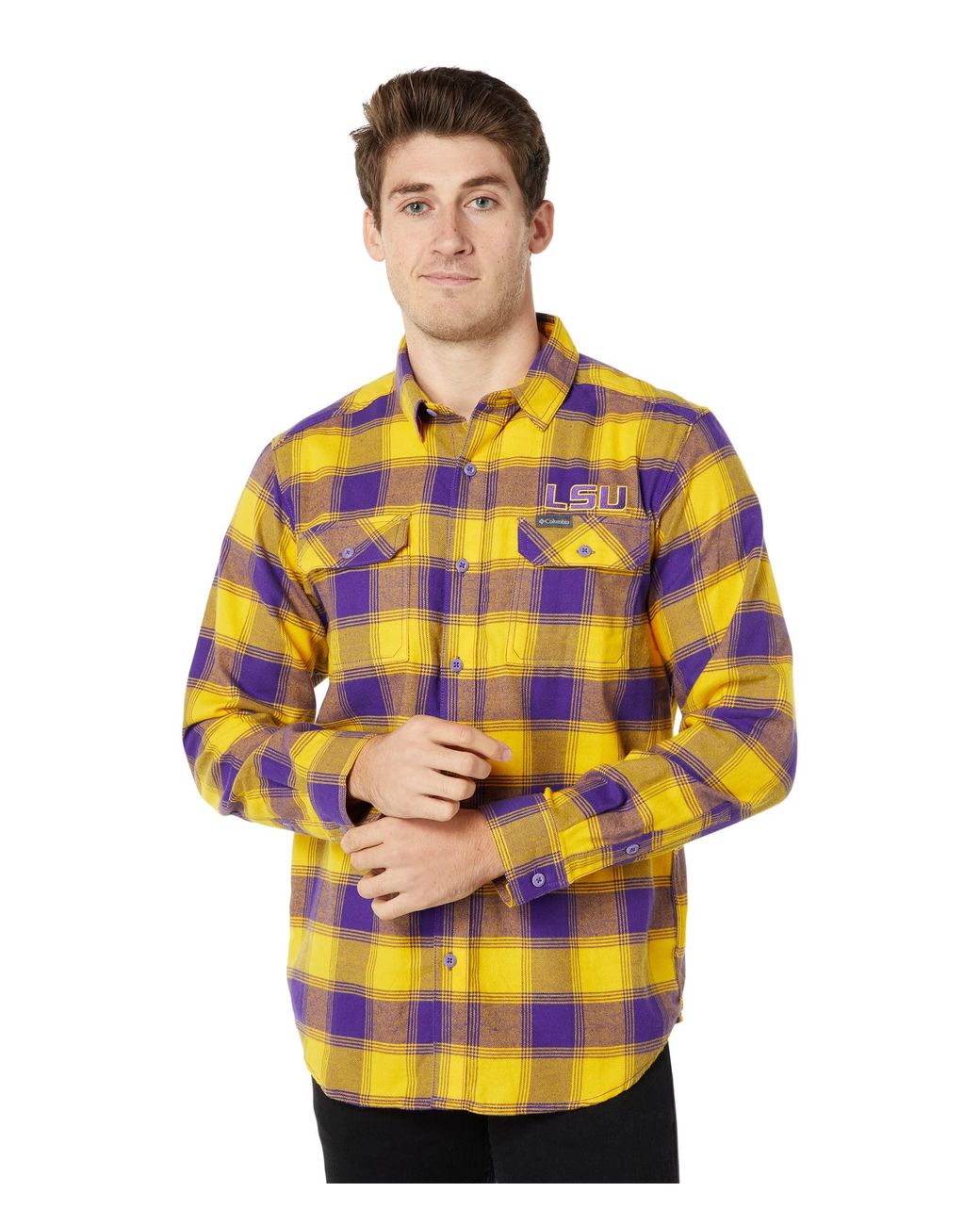 Columbia Lsu Tigers Clg Flare Gun Flannel Long Sleeve Shirt in Gray for ...
