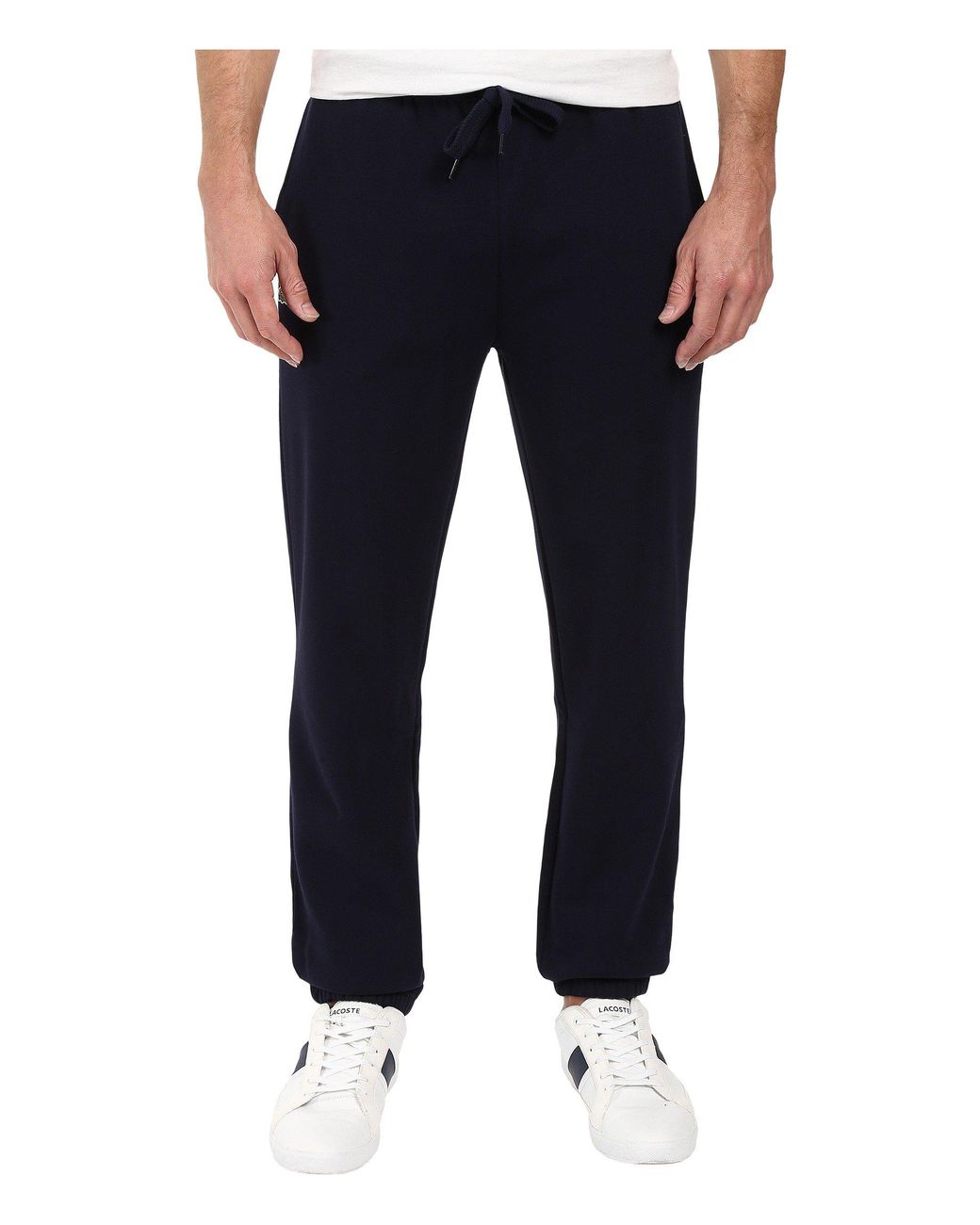 Lacoste Sport Fleece Pants With Elastic Leg Opening in Navy (Blue) for ...