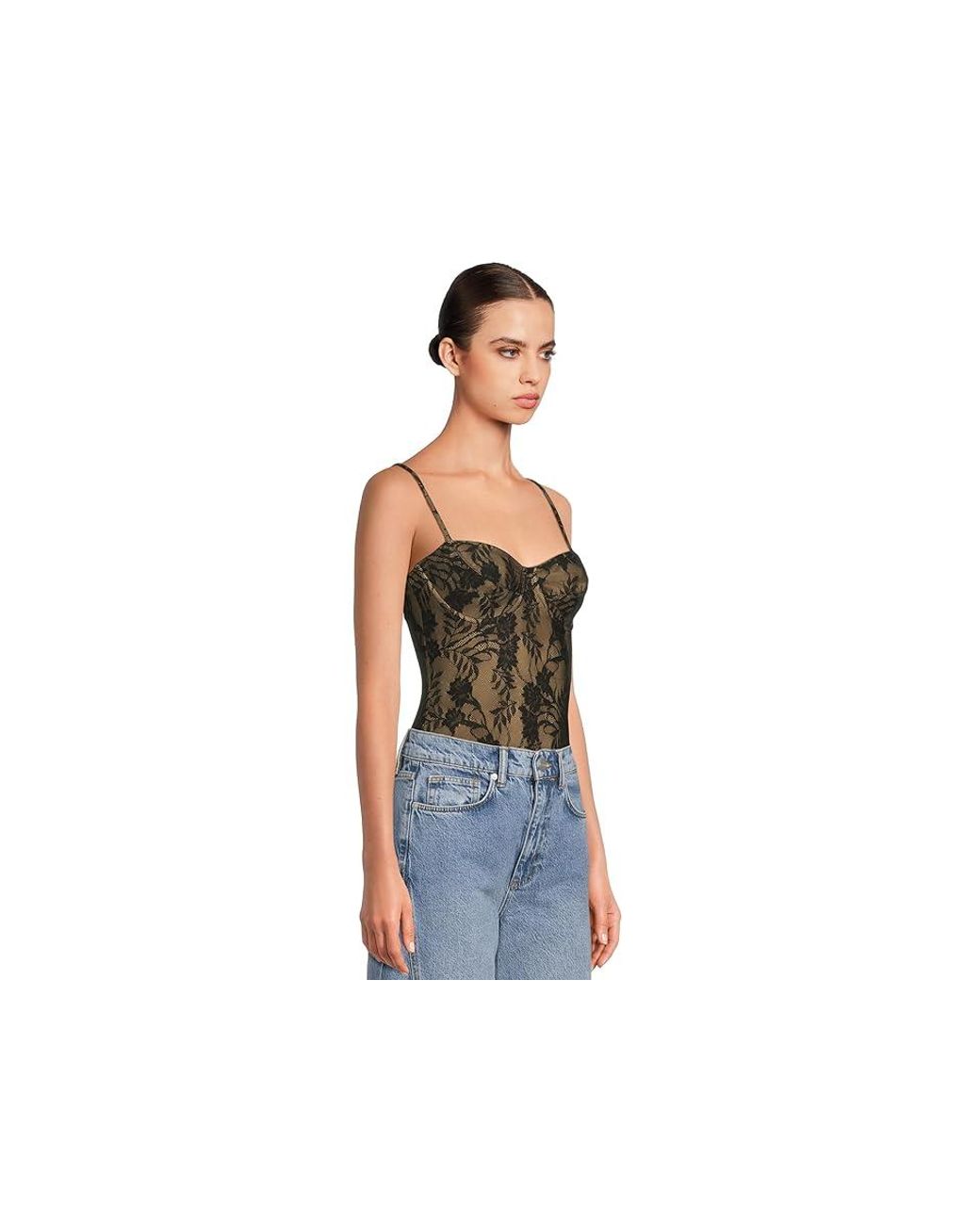 (取寄) ノーマ カマリ レディース アンダーワイヤー ミオ Norma Kamali women Underwire Mio Black Stretch Lace/Nude Norma Kamali Underwire Mio Swimsuits One Piece Stretch Lace