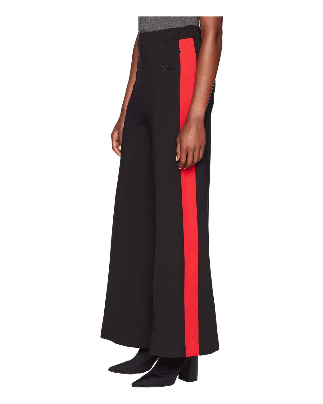 Pants with red shop line on the side