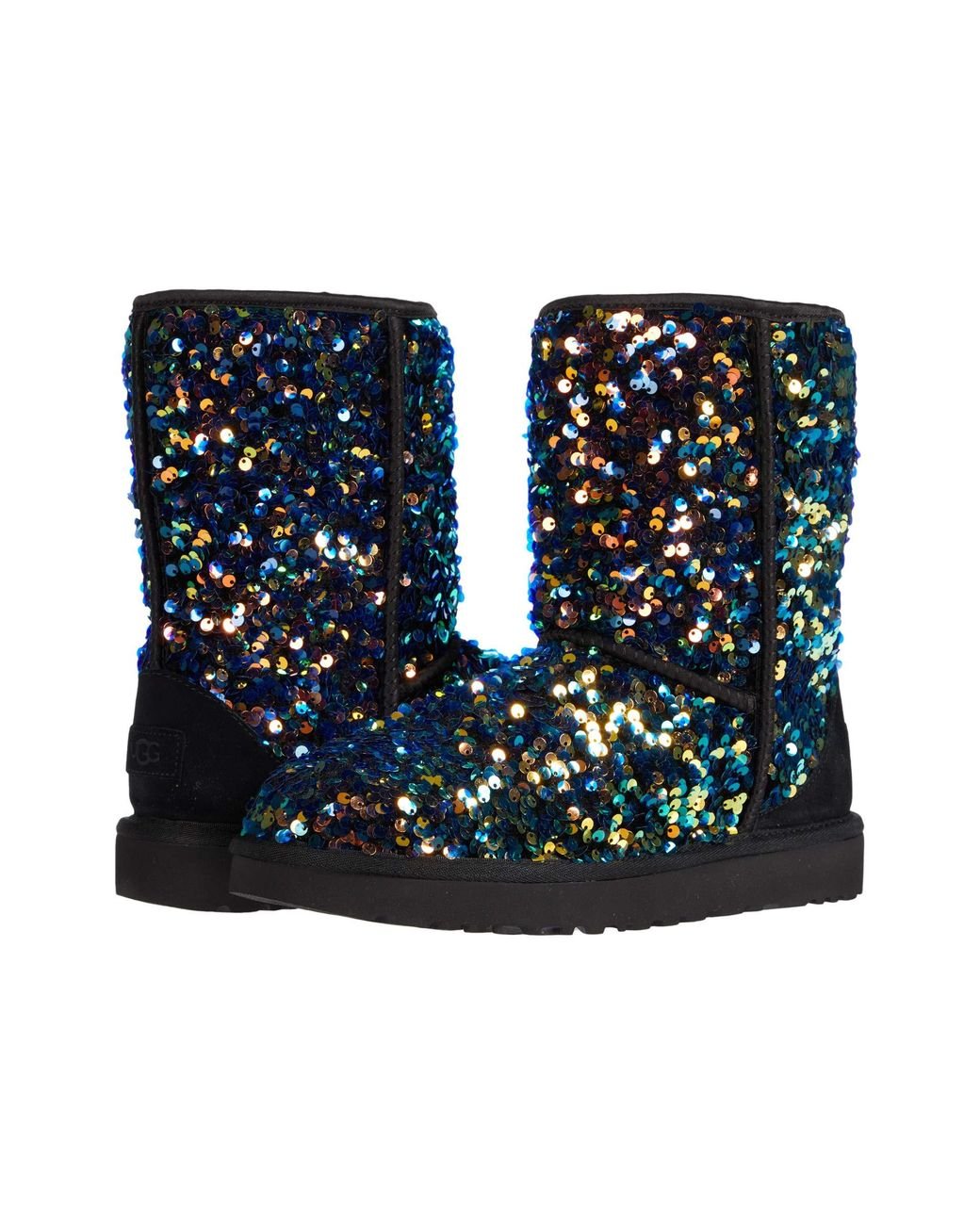 UGG Wool Classic Short Stellar Sequin in Black Lyst