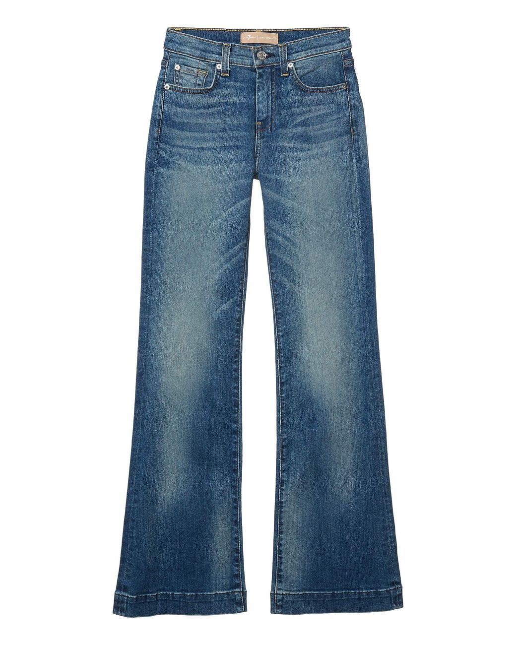 7 For All Mankind Denim Tailorless Dojo In Distressed Authentic Light ...