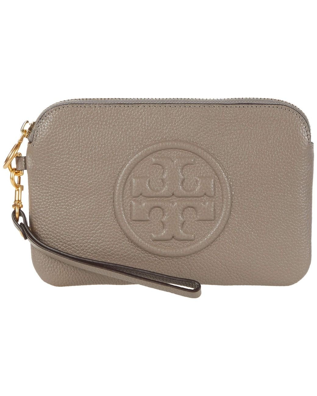 Tory Burch Leather Perry Bombe Wristlet Handbags in Gray Lyst