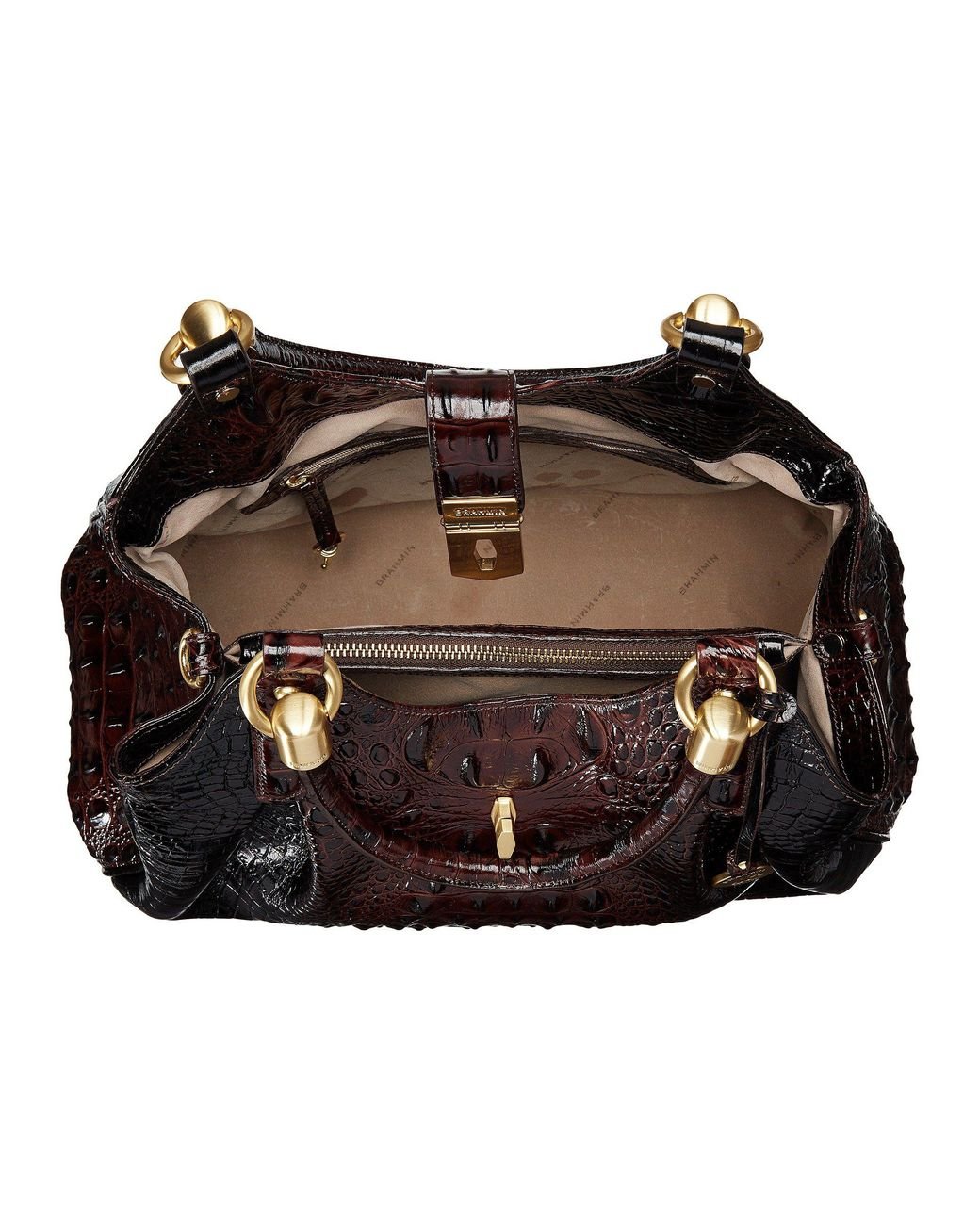 Brahmin Elisa Satchel (cocoa) Satchel Handbags in Brown