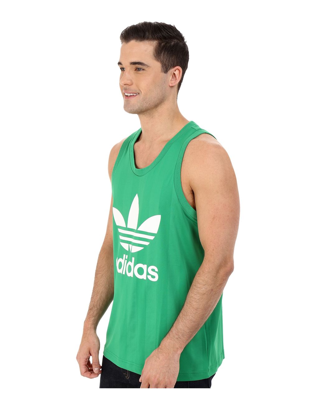 adidas Originals Cotton Trefoil Tank Top in Green/White (Green) for Men |  Lyst