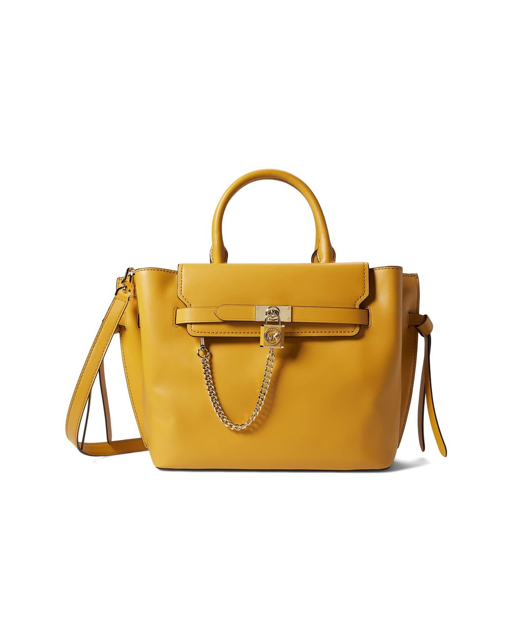 Michael Kors Hamilton Legacy Large Belted Satchel in Metallic Lyst