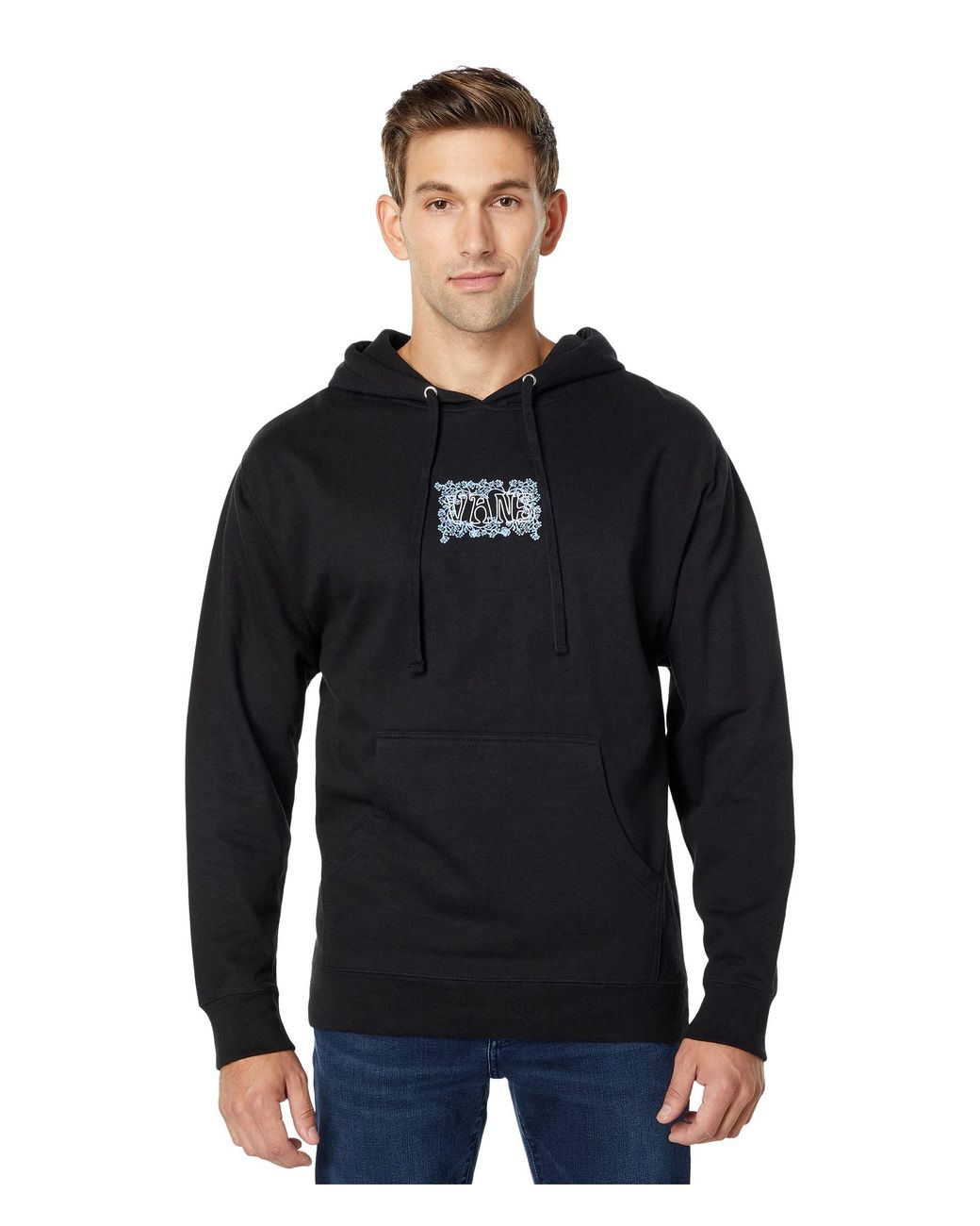 Blue Floral Pullover Hoodie Black for Men | Lyst