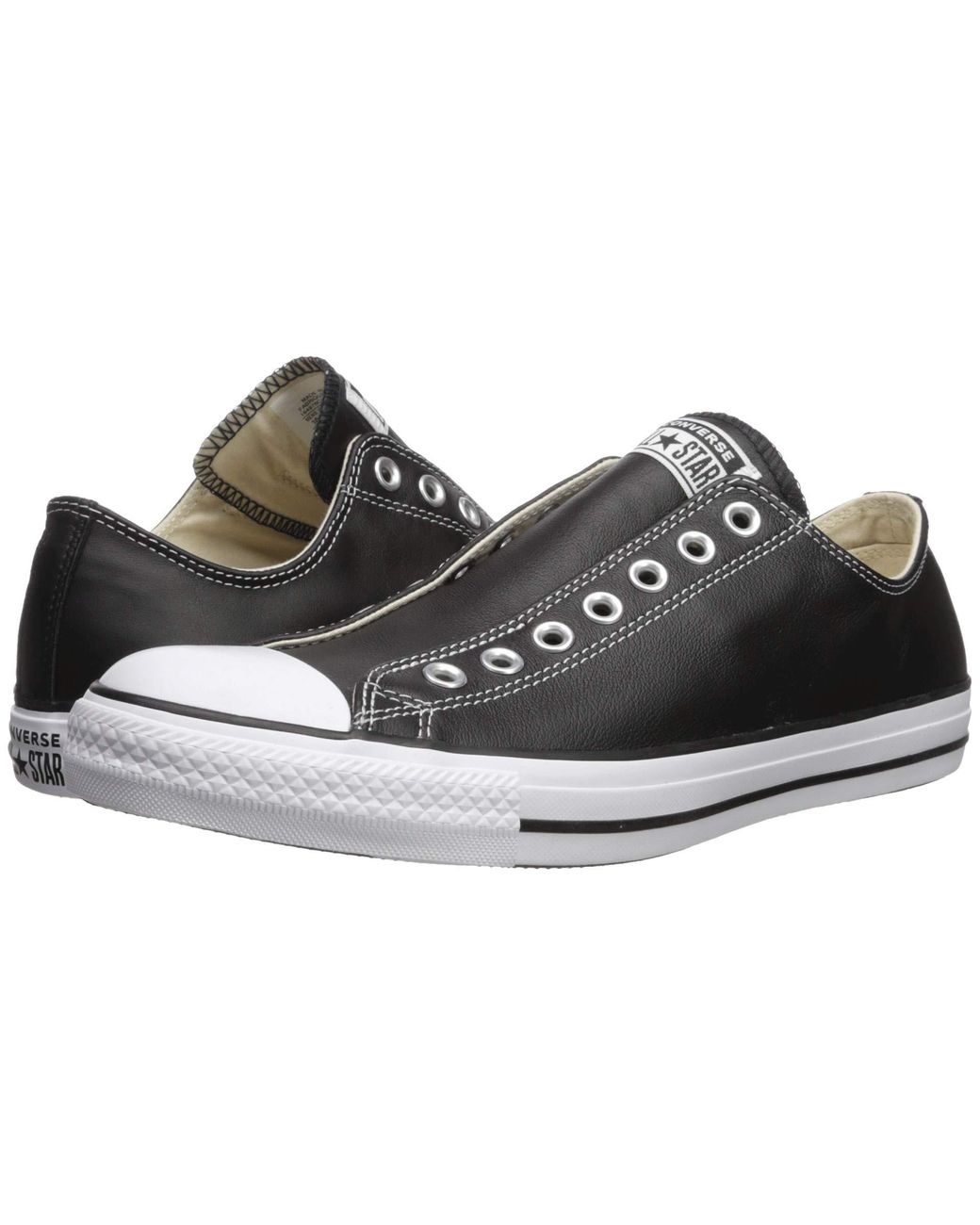 converse leather slip on