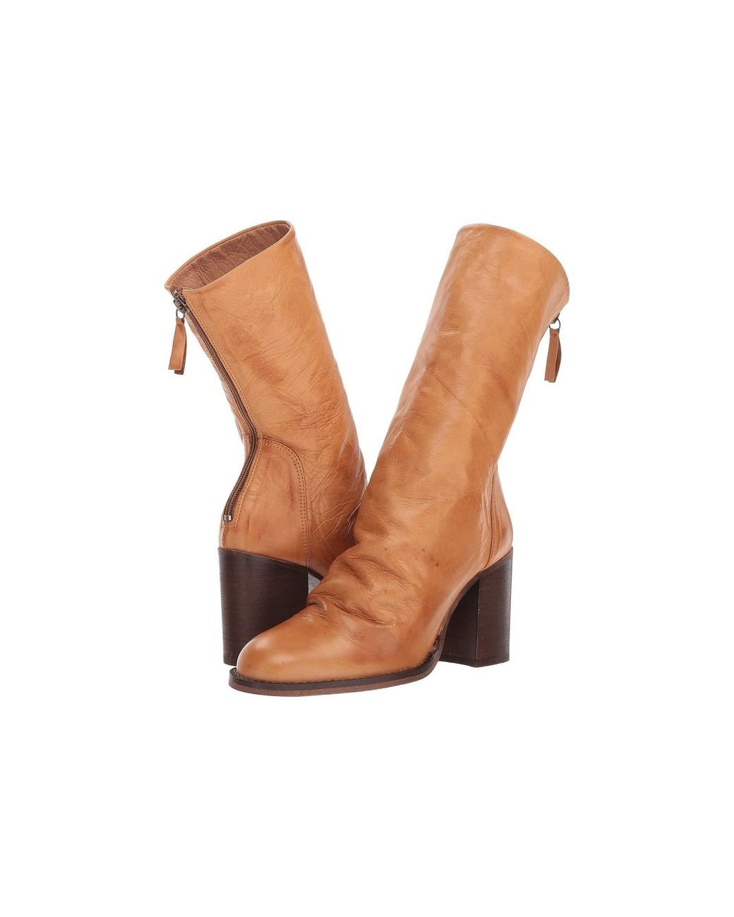 elle block heel boot bone
