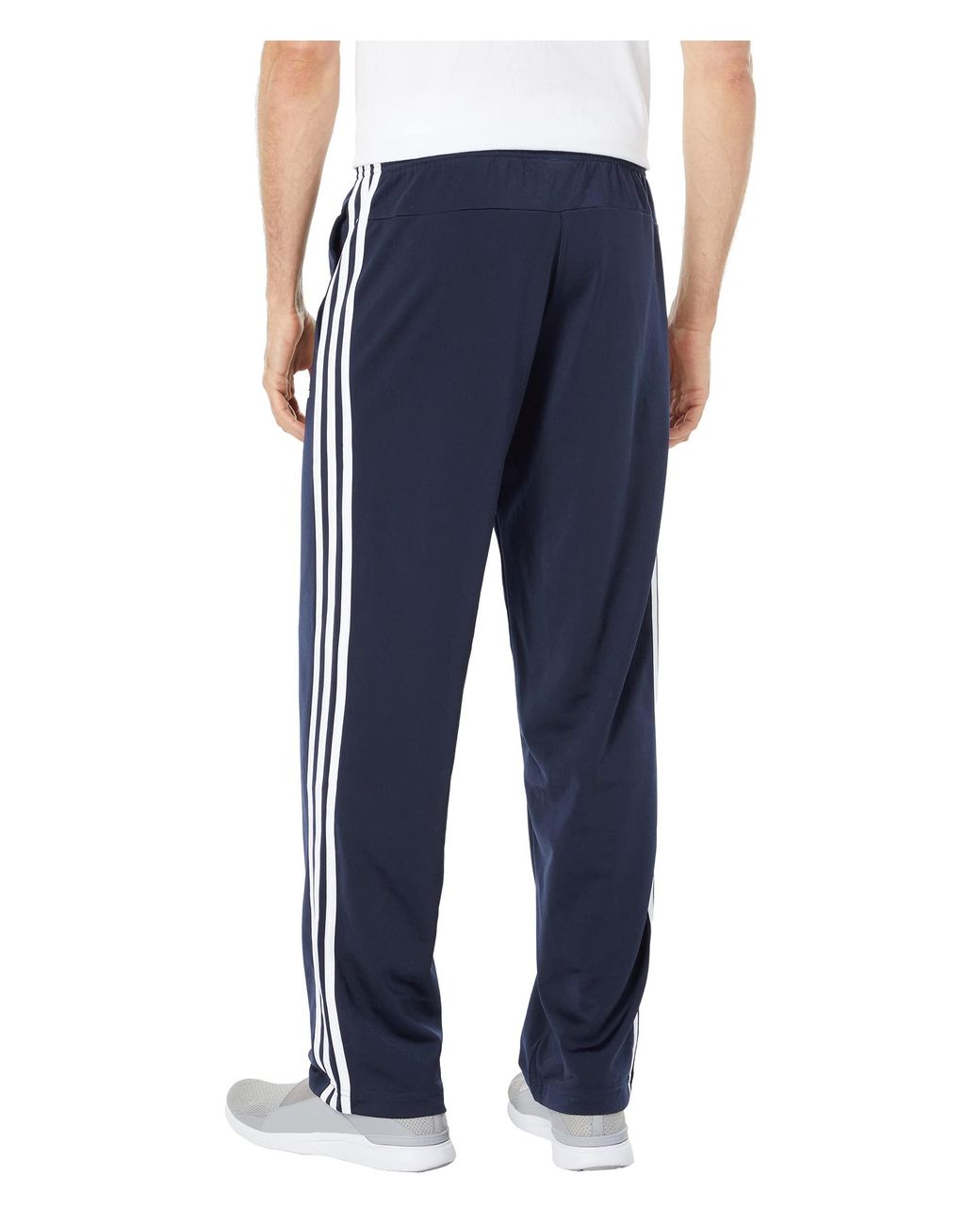 adidas Synthetic Essentials 3-stripes Tricot Open Hem Pants in Navy (Blue)  for Men | Lyst