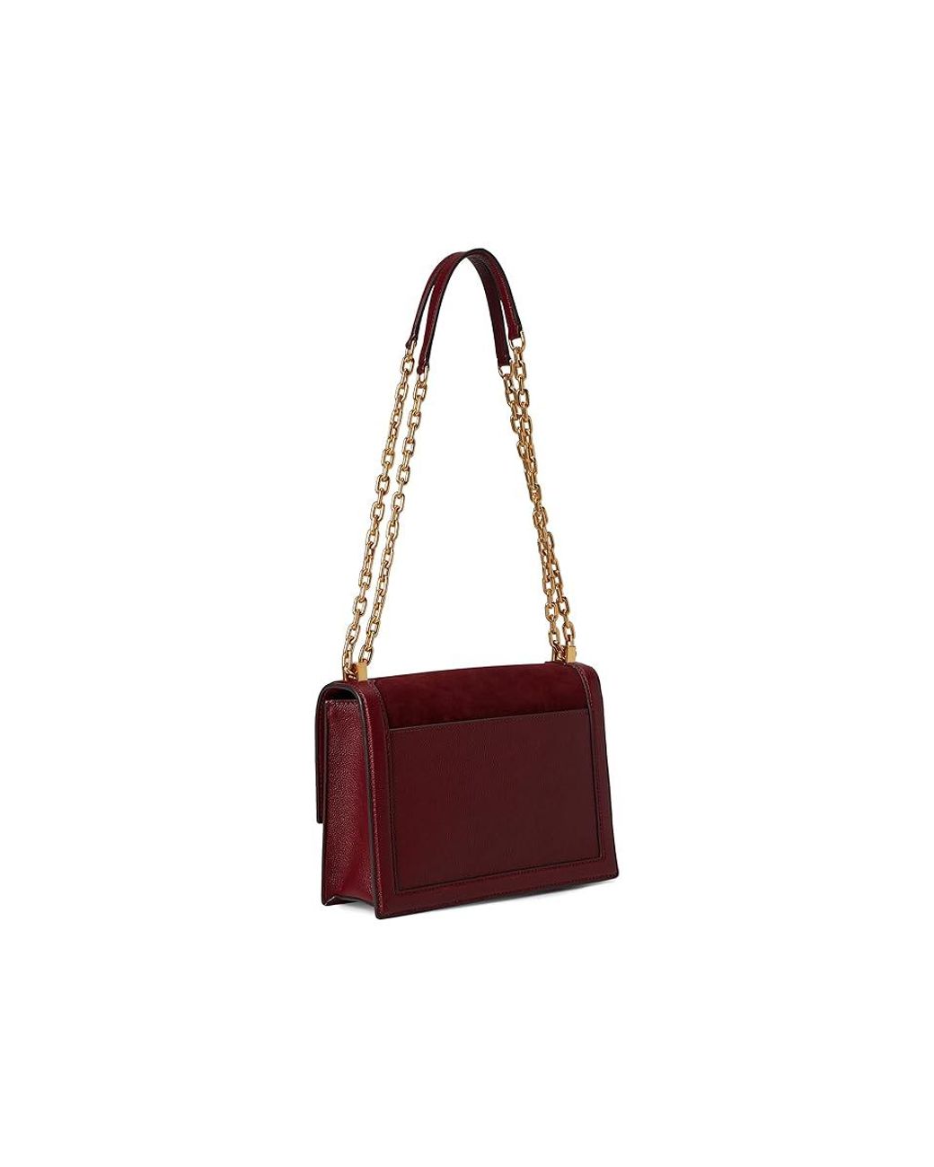 Kate Spade Deco Pebbled Leather And Suede Chain Shoulder Cherry Juice Multi Shoulder Handbags in Red Lyst