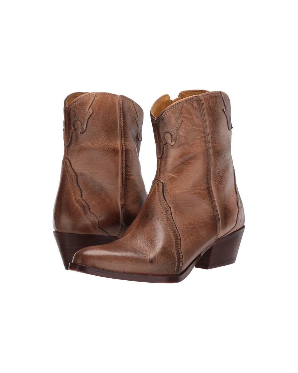 Free People Leather New Frontier Western Boot in Brown Lyst
