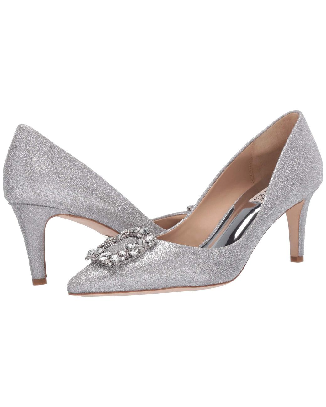 badgley mischka carrie crystal pilgrim satin pumps