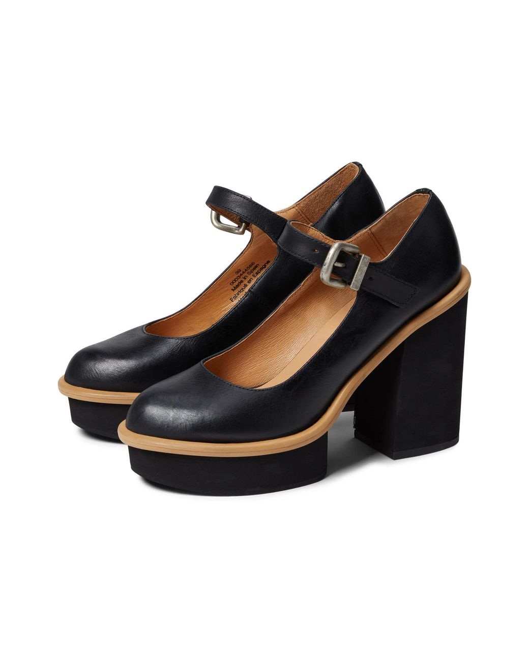 Free People Leather Maggie Mary Jane Platform in Black | Lyst